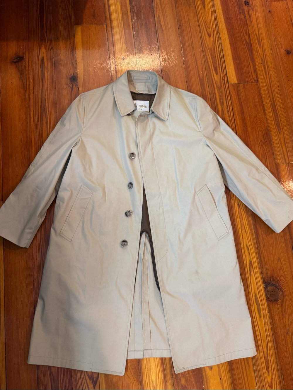 London Fog Beige Trench Coat with Brown Lining